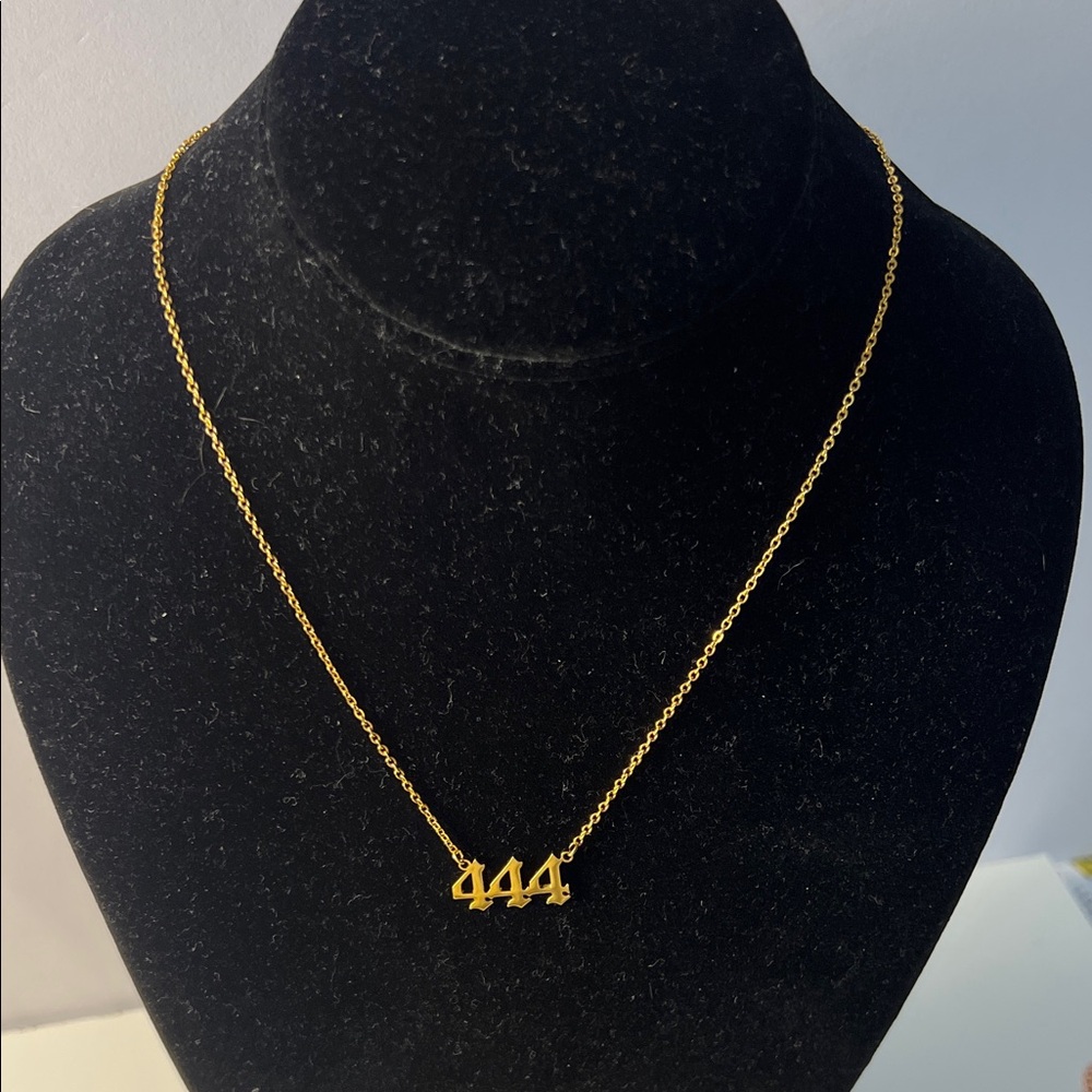 Angel Number 444 Gold Tone Necklace 16-18” adjustable